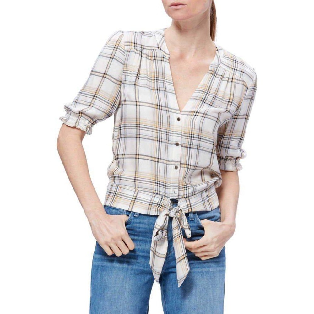 PAIGE tie front annecy MED plaid cute western concert jeans summer top blouse ec - Picture 7 of 8